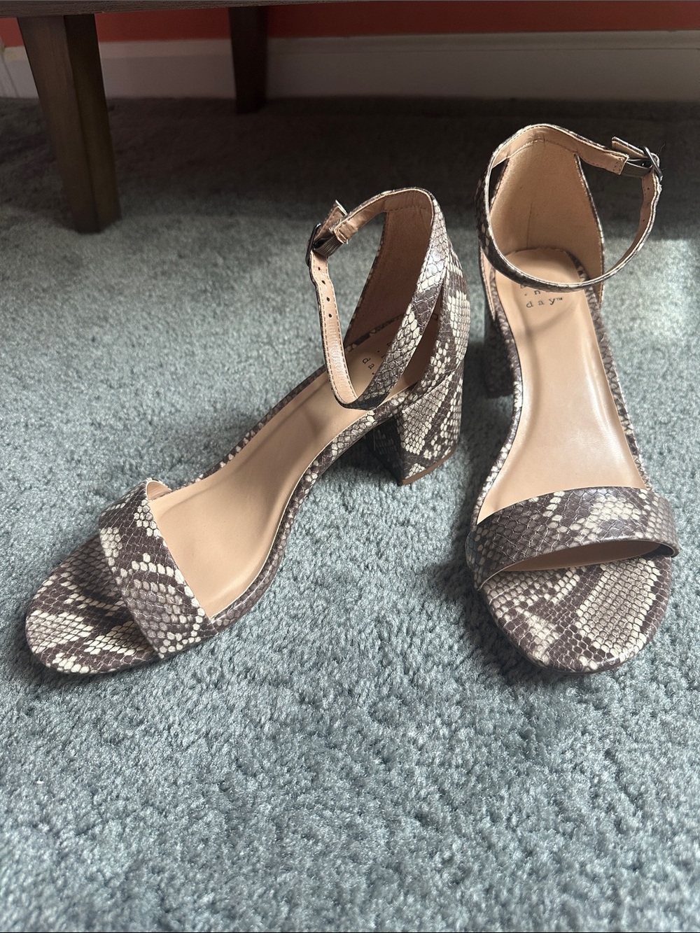 NWT Snakeskin Print Block Heels